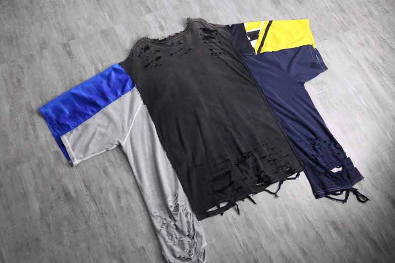 "Re:make" destroy&stitch design docking wide Tee