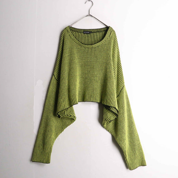 yellow × black short length knit