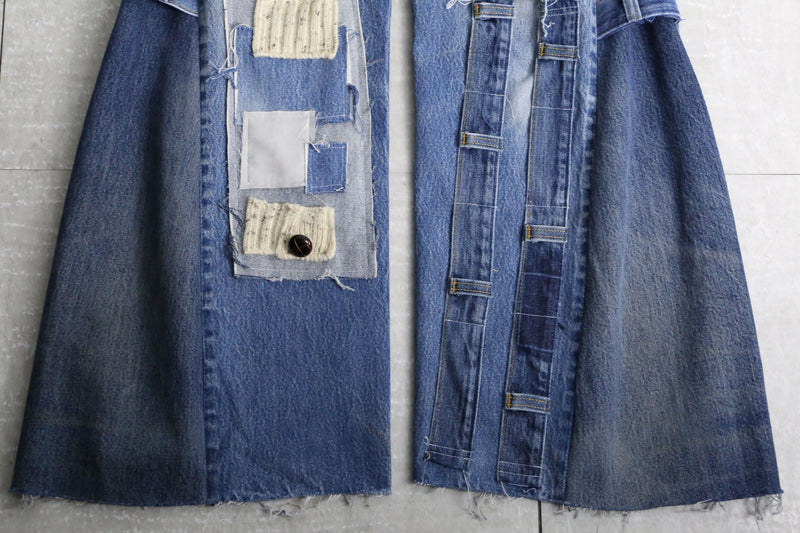 "Re:make" color patch design buggy flare denim