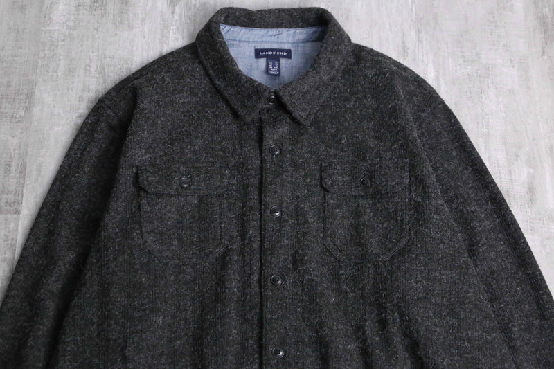 “LAND’S END” melange poly acryl shirt