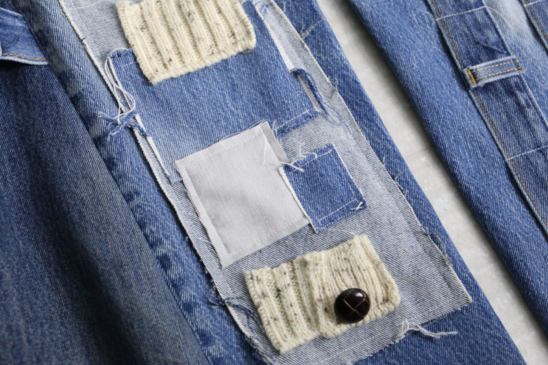 "Re:make" color patch design buggy flare denim