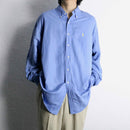 “Ralph Lauren BLAKE” sax blue silk linen shirt