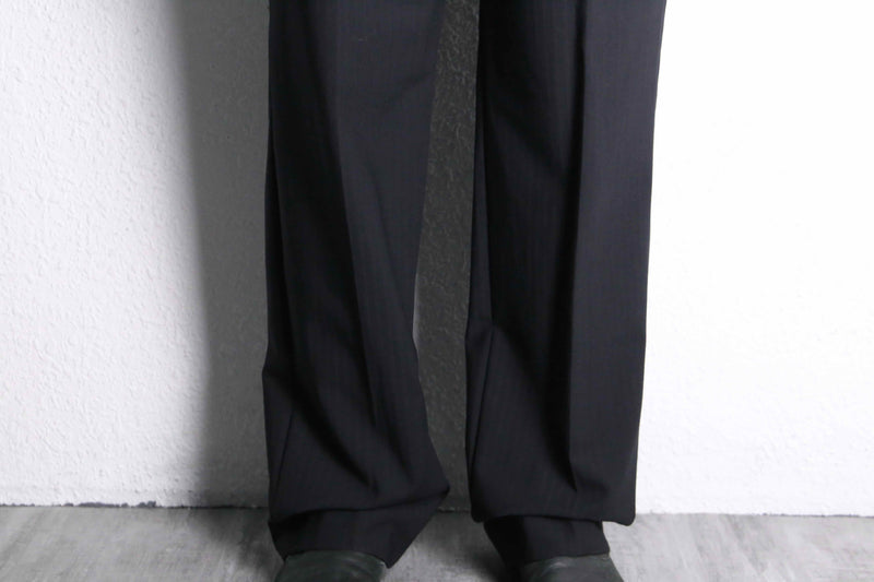 black red pinstripe trousers