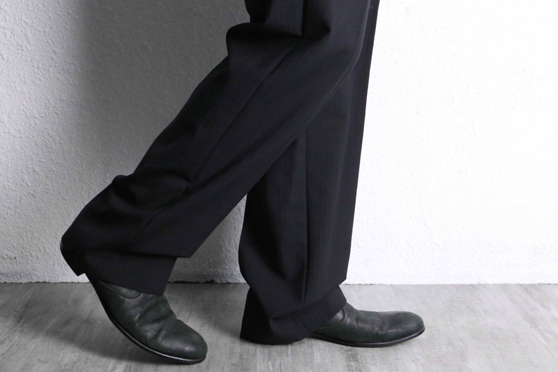 black red pinstripe trousers