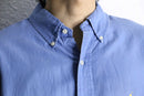 “Ralph Lauren BLAKE” sax blue silk linen shirt