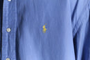 “Ralph Lauren BLAKE” sax blue silk linen shirt