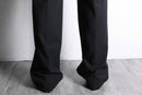 black red pinstripe trousers