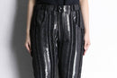 silver switch pile stripe straight pants