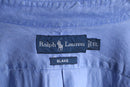 “Ralph Lauren BLAKE” sax blue silk linen shirt