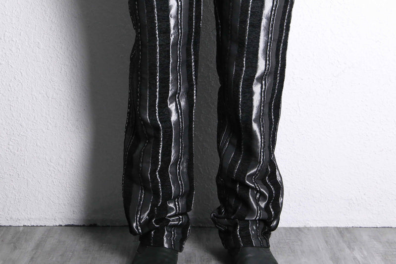 silver switch pile stripe straight pants