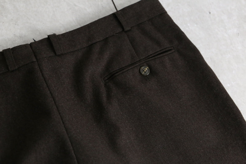 dark brown 2tuck wool wide tapered slacks