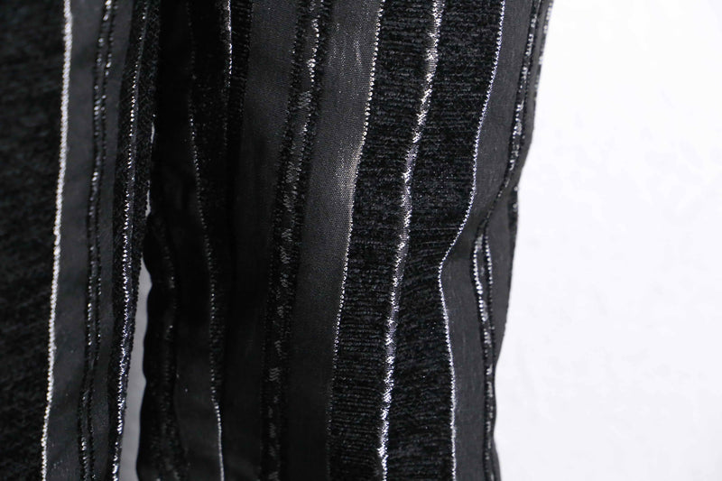 silver switch pile stripe straight pants