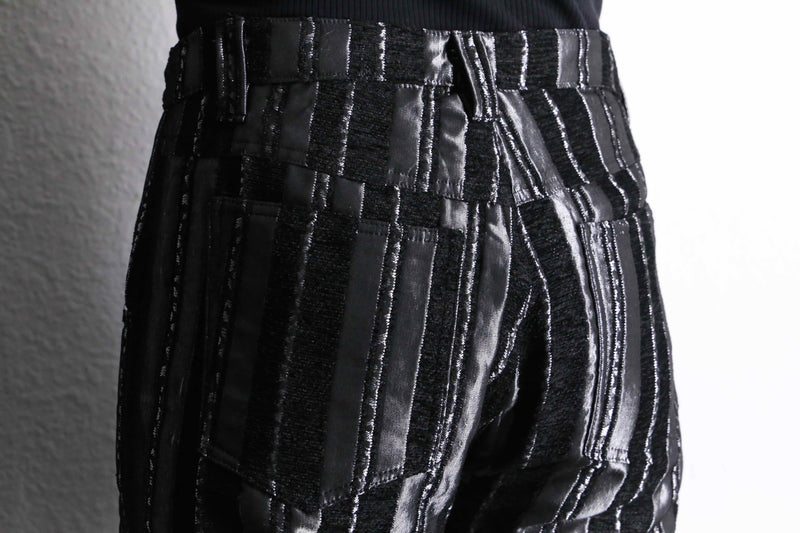 silver switch pile stripe straight pants