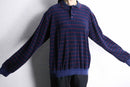 navy red horizontal stripe velours polo shirt