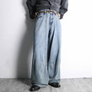 fade indigo wide buggy denim pants