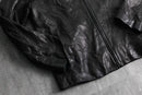 1990-00s lambskin stand collar leather jacket