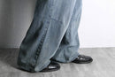 fade indigo wide buggy denim pants