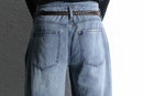 fade indigo wide buggy denim pants