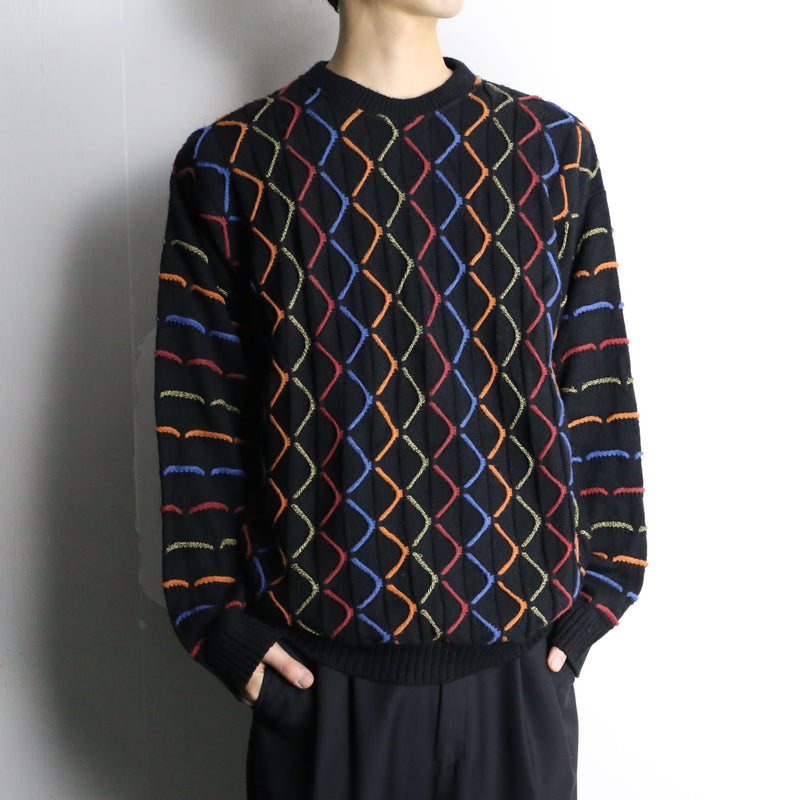 multi color zigzag 3D knit