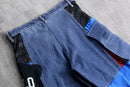 "Re:make" patchwork design half denim pants
