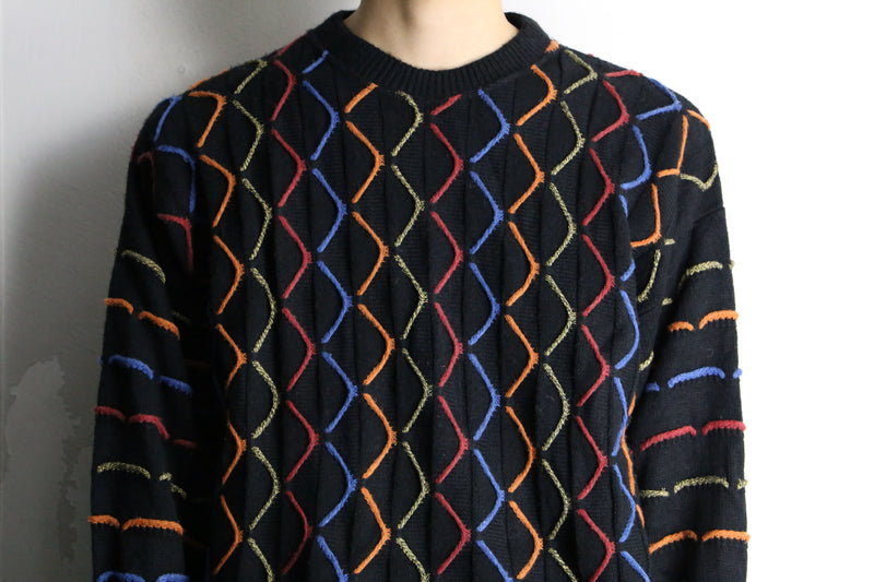 multi color zigzag 3D knit