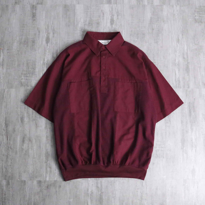 wine red knit switch design S/S polo