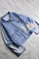 "Re:make" asymmetry design denim jacket