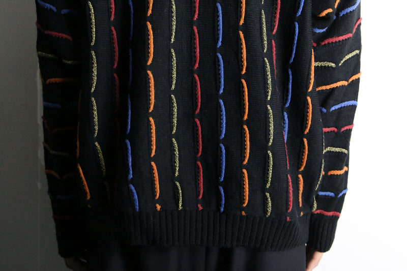 multi color zigzag 3D knit