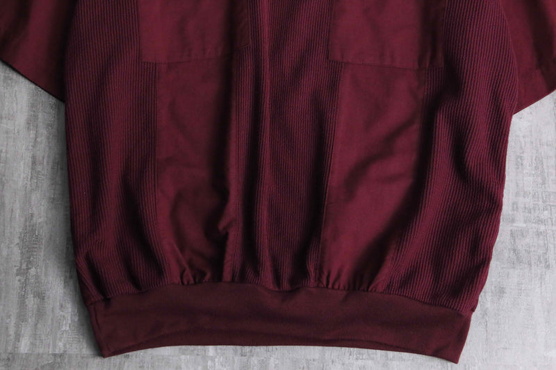 wine red knit switch design S/S polo