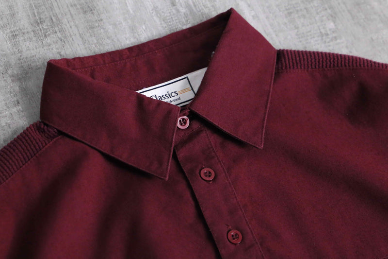 wine red knit switch design S/S polo