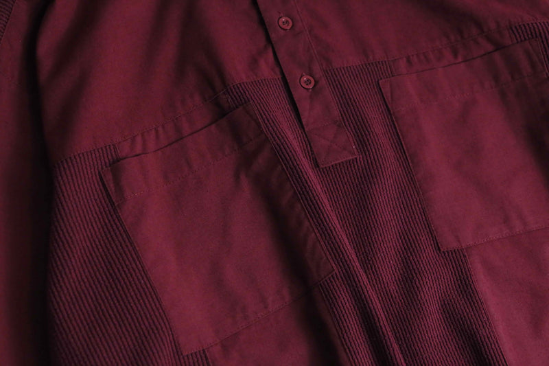 wine red knit switch design S/S polo