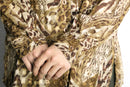 animal pattern open collar shirt