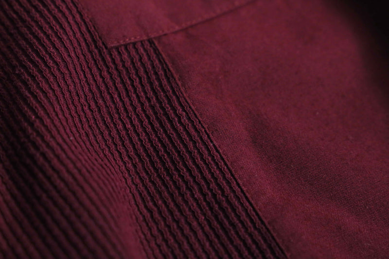 wine red knit switch design S/S polo
