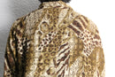 animal pattern open collar shirt