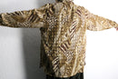 animal pattern open collar shirt