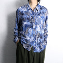 blue python pattern drape shirt