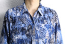 blue python pattern drape shirt