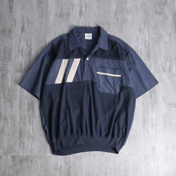 2-tone line design S/S polo