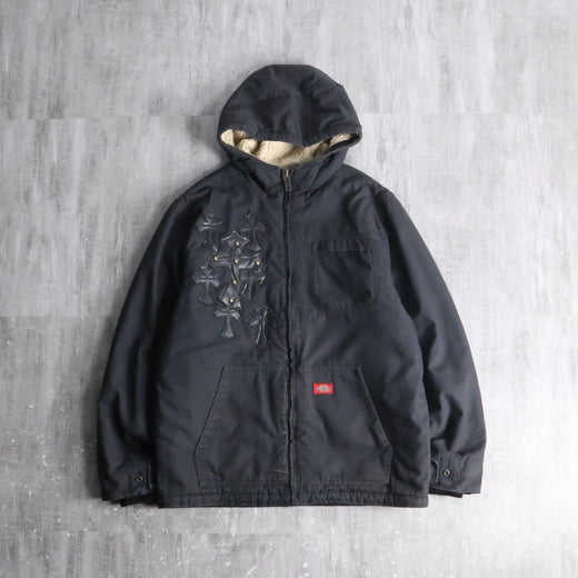 "Re:make" leather rosary duck jacket