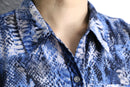 blue python pattern drape shirt