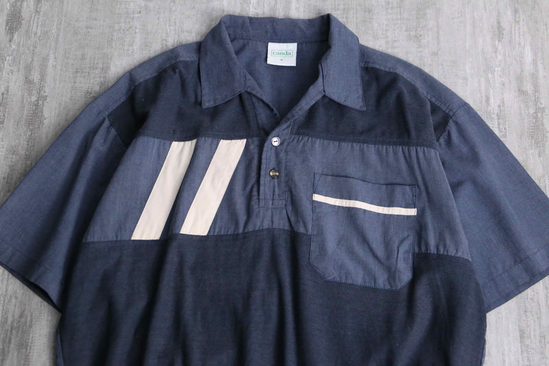 2-tone line design S/S polo
