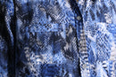 blue python pattern drape shirt