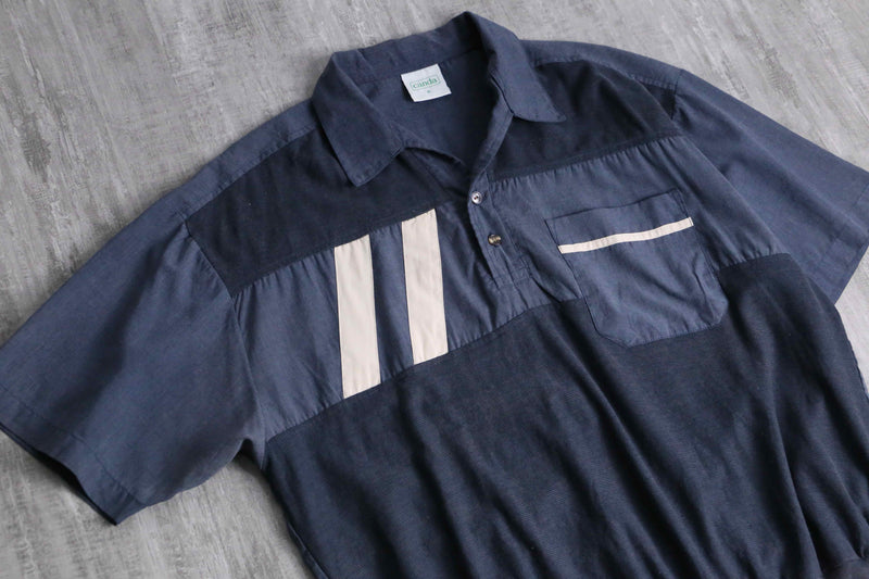 2-tone line design S/S polo