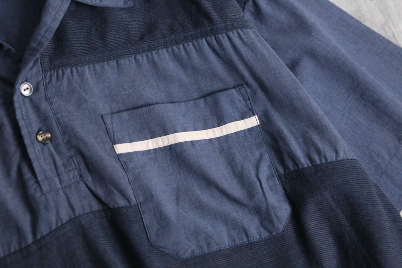 2-tone line design S/S polo