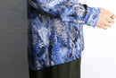 blue python pattern drape shirt