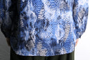 blue python pattern drape shirt