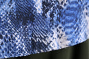 blue python pattern drape shirt