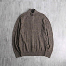alpaca half-zip knit sweater