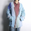 "Re:make" blue gradation mohair mix loose cardigan