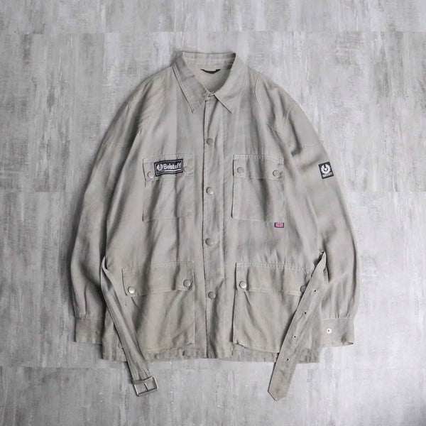 "Belstaff" light gray color linen field jacket